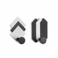 Крючки из нержавеющей стали RIVER LAKE чёрно-белые на липкой ленте, 2 шт в уп KLE-MF-66WB