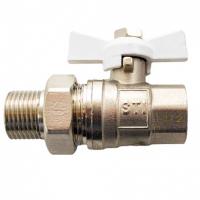 Кран-бабочка шаровый STI, накидная гайка, D15 мм