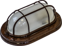 Termo 100 21 16 Светильник большой для бани/сауны овал с реш,IP54 150Вт 1хЕ27,венге, раб.t до +130С