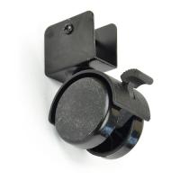 Колесо под ДСП - 40 мм, пластик черный, поворотное, с тормозом 6003040Д