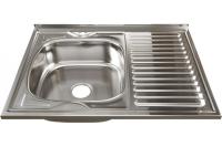 3075О-ЭКО Мойка накладная левая без сифона,выпуск 1 1/2 (0,4+/-0,05) 60*80