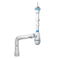 Сифон АНИ пласт С0115, 1"-1/2", D40 мм, гибкая труба D40,40/50 мм