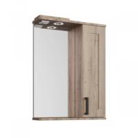 Шкаф зеркальный Мокко 600R (1 дверь) С крафт табачный/дуб санремо