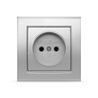 Розетка 1-м СП Бриллиант 16А IP20 серебр. Universal 7949834
