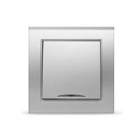 Выключатель 1-кл. СП Бриллиант 10А IP20 с подсветкой серебр. UNIVersal 7949643