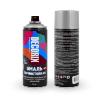 Аэрозольная эмаль жаростойкая Decorix 0112-02, алюминиевый глянцевый, 520 мл